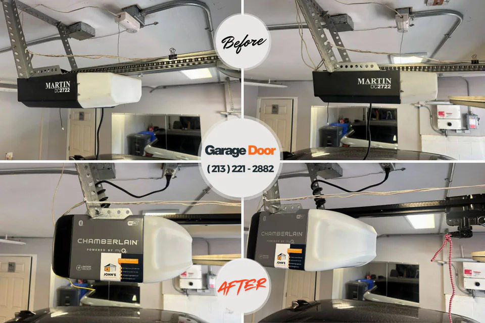Before and after: garage door repair Kingston, OK